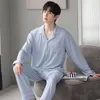 Men's Sleepwear 2023 Autumn Winter Plus Size Long Sleeve Modal Pajama Sets For Men Korean Loose Soft Male Lounge Homewear Home Clothes