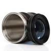 Cups Saucers Durable Stainless Steel Vacuum Flasks Travel Coffee Mug Cup Water Tea Camera Lens Tumbler