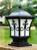 Wall Lamp 1 Pcs Antique Pillar Light For Courtyard Square Aluminum Outdoor Lighting Villa Lights E27 Glass Shade Waterproof Street