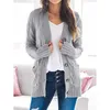 Automne/hiver nouveau Cardigan pull femmes col en v simple boutonnage à manches longues tricoté chemise manteau