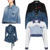 Denim Jacket Women Coat Designer Triangle Jackets Button Letters Autumn Style Slim for Lady Outfit Woman Jeans Outsize Classcia380