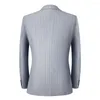 Herrdräkter 2023 Butik (Blazer västbyxor) Fashion Slim Gentleman Korean Version European Style Striped Suit 3 Pieces