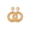 Dangle Earrings Fashion Handmade Rattan Tassel Drop Women's Summer Vintage Ethnic Ocean Beach Jewelry Wholesale