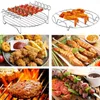 Gereedschap Air Fryer Rack Set Bakplaat Roestvrij Staal Dubbellaags Gebraden Houder Stoom Grill Barbecue Sticks Keuken Tool