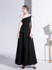 Robes de piste noir célébrité une épaule A-ligne sans manches nœud ruban fermeture éclair femme élégante Simple fête de mariage bal robes de soirée