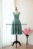 Party Dresses Green V Back Homecoming Dress With Sash Bow Simple Elegant Modest Graduation