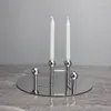 Candle Holders Wedding Holder Silver Stick Small Pillar Rustic Tealight Candles Vintage Chandelier Mariage Nordic Decor DL60ZT