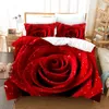 Set di biancheria da letto Pink Rose Set Fashion Romantic Home Textile Single Double Size Per Coppia Donna Ragazze Bedroom Decor Fiori Copripiumino 230802