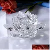 Nowością pozycje 8/10/12cm mticolor Crystal Lotus kwiaty miniaturowe feng shui szklane figurki rzemieślnicze