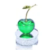 Novelty Items H D Crystal Fruit Green Cherry Shape Figurine Art Glass Ornament With Rhinestones Base Souvenir Gifts Home Wedding Dec Dhzma