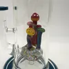 Bong in vetro da 12 pollici per funghi Rig Narghilè Pipa ad acqua Pipa da fumo Dab rig Colore indiano