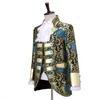 Men's Suits Vintage Royal Court Dress Men Theatrical Costume Stage Suit Jacket Three Pieces With Collar Flower And Facing Sleeve