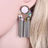 Dangle Earrings Fashion Handmade Tassels Drop Gold Plating With Crystals Beaded Statement Multicolor Ear-ring Eardrop Bijoux