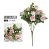 Fleurs décoratives 11 têtes / paquet Fleur artificielle Rose Faux Plante Mariage Maison Jardin Décoration Bouquet De Mariée Pographie Ménage