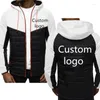 Men's Jackets Mens Fashion Custom Logo Print Pattered Jacket Jacket Zipper Hooded Stitching Color Trend Streetwear