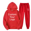 Mens Tracksuits Homens Mulheres Faça seu Design Texto Personalizado Hoodie Set Original Impresso Moletom e Sweatpants 2 Peças 230803