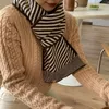 Foulards Design Diagonal Stripe Décoration Chaud Cachemire Écharpe Pour Femmes Mode Neckercheif Long Maigre Tricoté