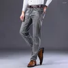 Hommes Jeans Vêtements Élastique Mince Classique Mode Affaires Décontracté Droite Régulier Denim Pantalon Gris Pantalon Mâle