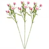 Decorative Flowers 3Pcs Artificial Silk 6 Heads Carnation Bouquets Home Wedding Decor Watermelon Red