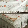 Housse anti-poussière French Rose Print Piano Cover Home Decor Cabinet Housses anti-poussière Tissu Velours Dentelle Nappe Piano Bench Covers Tabouret Cover R230803