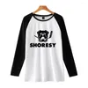 Camisetas Masculinas Shoresy T-shirt Manga Comprida Streetwear Raglan Série de TV em Cores Feminino Masculino Spring Thin Tee