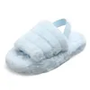 Chaussons 2023 automne hiver mode peluche fond épais grande taille bout ouvert couleur unie extérieur antidérapant plat