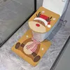 Toilet Seat Covers Christmas Floor Mat Three-dimensional Pattern Cover Set Cute Snowman Santa Elk Printed