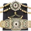 Belly Chains Sunspicems Gold Color Marocko Jewelry Caftan Belt Shoulder Chest Chain Women Body Bride Wedding Accessories 230802