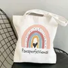 Сумки для покупок учитель поставляет парапрофессиональную радужную печать сумки для женщин, женщины, покупатель, смешная сумочка, плечо, дар, подарок, холст