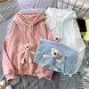 Sweats à capuche pour femmes 2023 Automne Wunter Femmes Lâche Mignon Poche Ours Jouet À Capuche Sweat À Capuche Collège Filles Casual Kawaii Harajuku Pull