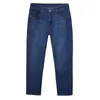 Mäns jeans plus storlek 32-48 Stretch Loose Denim Gödselmedel Extra stor slitbeständiga raka byxor fyra säsong