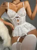 Sexy Skirt SINGREINY Croset Love Lace Bodysuits Backless Strap Summer Erotic Macacão Sheer Sexy Jumpsuit Porno Slim Women Playsuits 230803