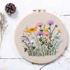 Chinesische Stilprodukte DIY Blumen Pflanzen Muster Stickerei Set Handarbeitswerkzeuge gedruckt für Anfänger Stickerei Kreuzstich Nähen Handwerk R230803