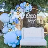 Inne imprezy imprezowe zapasy Blue Balloon Garland Arch Zestaw 1st Dekoracja urodzin Dekoracja ślubna Lateks Baloon Oh Baby Shower Boy Globos 230802