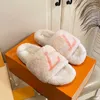 2023 New Home Style Fur Slippers Sides Womens Famous Desiger Sandals Winter House Slipper Black White Cream Beige Light Gree Rose Pink Furry Fluffy Fuzzy Slipper