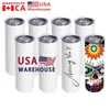 CA USA Warehouse 20 unz Sublimation Tubblers ze stali nierdzewnej podwójna ściana izolowana kawa kubka biała prosta pusta pusta zaopatrzenie JN06