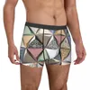 Unterhose Boxer Marmor Wand Dekor Shorts Höschen Slips Männer Unterwäsche Blau 3D Geometrische Kunst Weich Für Männer S-XXL