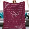 Blankets I Love You Mom Blanket Letter Printed Flannel Air Conditioning Non Shedding Heavy Weight Size