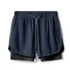 Shorts masculinos de camada dupla antiluz para treinamento de corrida com tecido de cinco pontos, camuflagem fashion, basquete