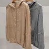 여성용 블라우스 2023 여름 여성 후드 지퍼 지퍼 라미 선 스크린 얇은 셔츠 재킷