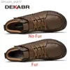 Boots DEKABR Leather Men's Ankle Boots Comfort Platform Walking Boots New Design Soft Leather Office Boots Sports Shoes Z230803