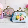 Kinesiska stilprodukter broderi DIY RIBBON BLOMARS Väskor Väskan Plånbok Handväska Cross Stitch för nybörjare Nålarbete Sy Arts Craft Friend Presents