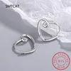 Hoopörhängen 925 Sterling Silver Small Sweet Hollow Heart For Women Piercing Party Jewelry S-E1312