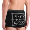 Cueca Never Trust The Living Cueca Masculina Sexy Impressa Gótica Oculta Halloween Witch Citação Boxer Shorts Cueca Calcinha Suave