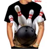 Мужские футболки мода Sport Sport Bowling 3D Print Men/Женщины. Случайный пуловер