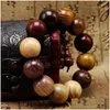 Perlé Strand En Gros Authentique Bois De Santal Bracelets En Bois Bouddha Perles Rondes Gourde Pendentif Main Chaîne Hommes Bijoux Drop Delivery Dhloz