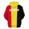 Herren Hoodies Belgien Land Flagge 3D Hoodie Polyester Coole Männer Frauen Harajuku Sweatshirt Unisex Casual Pullover Benutzerdefinierte Name