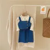 Clothing Sets 3Pcs Girls Clothes Autumn Spring Long Sleeve Shirt Tops Denim Vest Jeans Pants Trousers Kids Suit Children