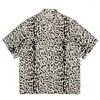 Camisas casuais masculinas WACKO MARIA Estampa de leopardo manchada Homens Mulheres Camisa havaiana de alta qualidade Camiseta superior