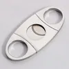 Stainless Steel Cigar Cutter Knife Portable Small Double Blades Cigar Scissors Metal Cut Cigars Devices Tools Smoking Accessories Wholesale